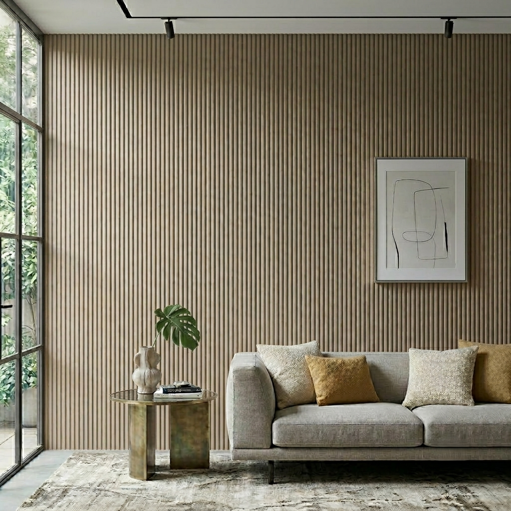 Paintable Mini-Ribbed MDF Wall Panel (240cm x 60cm)