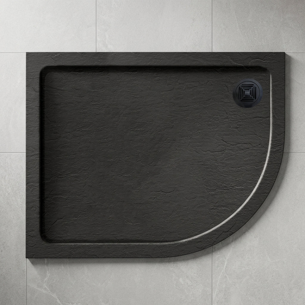 Aquadart Slate Shower Tray 1200x800 QuadRH Black