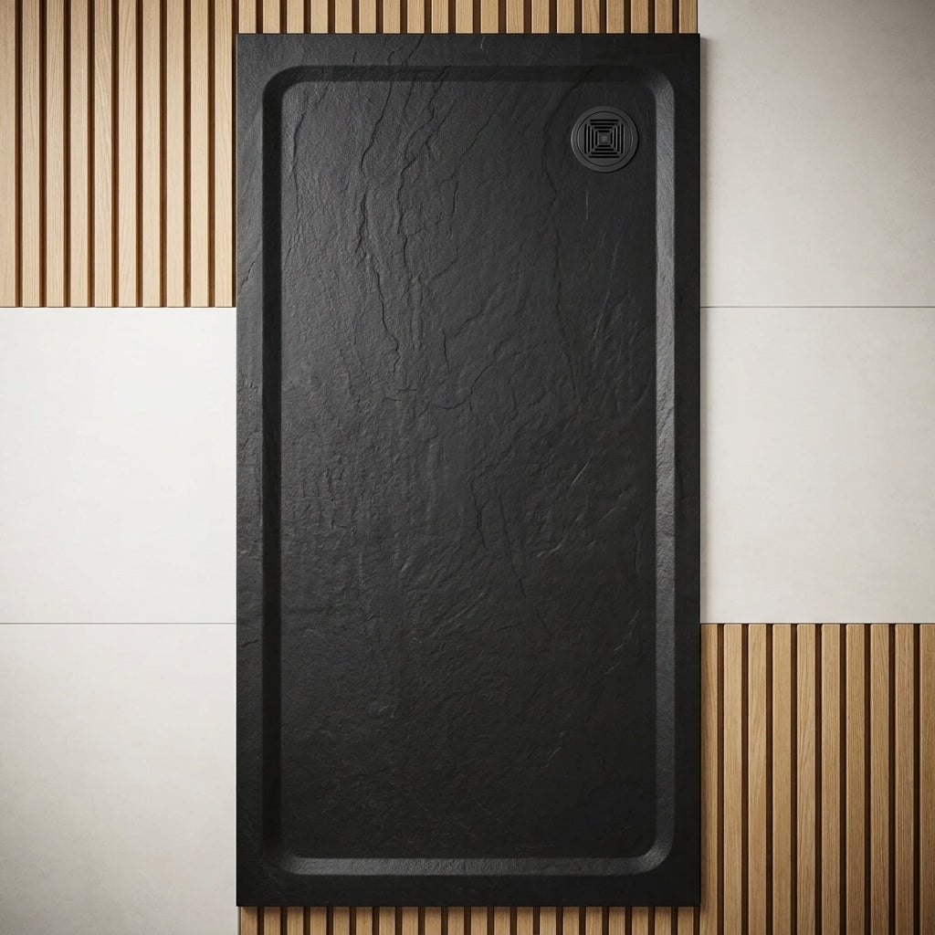 Aquadart Slate Shower Tray 1700x800 - Black