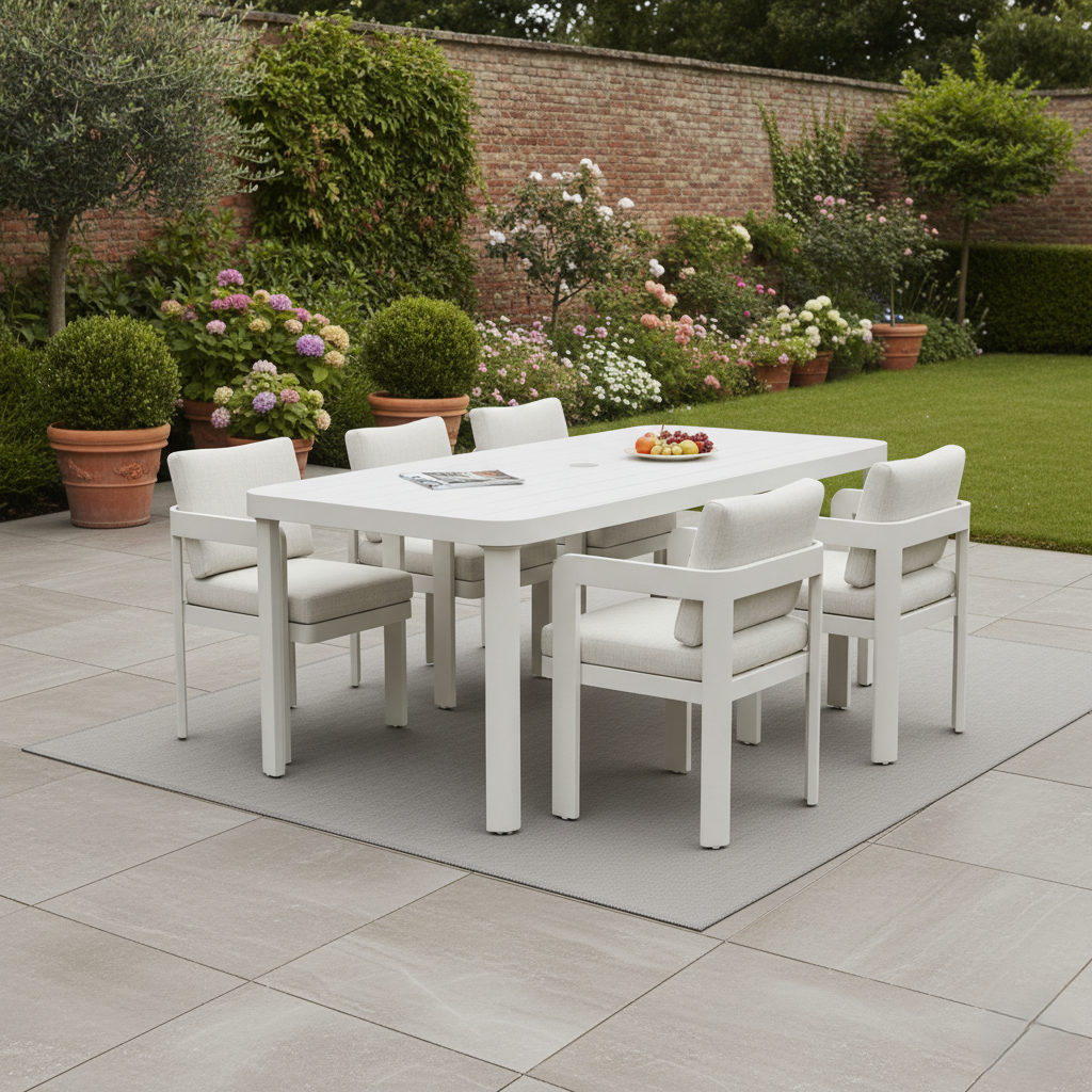 The Hale Premium 6-Seater Aluminium Dining Set – Architectural Taupe