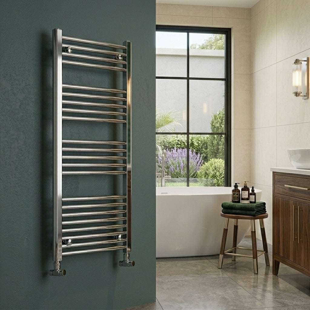LoCo Straight Ladder Towel Rail Chrome 600 x 800