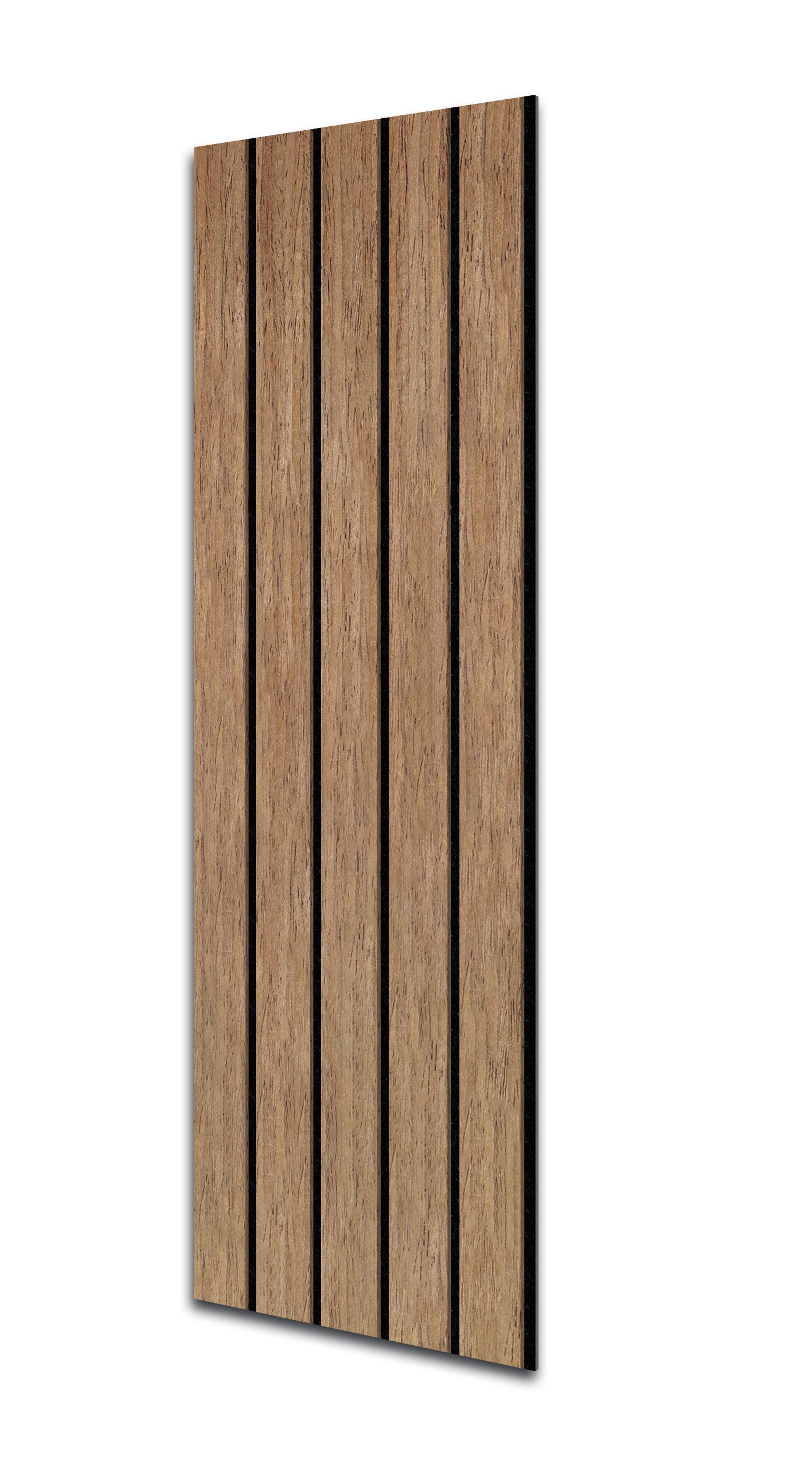 Acoustic Slat Wall Panels | Premium UltraWide Slats | 240cm x 60cm | Walnut With Black
