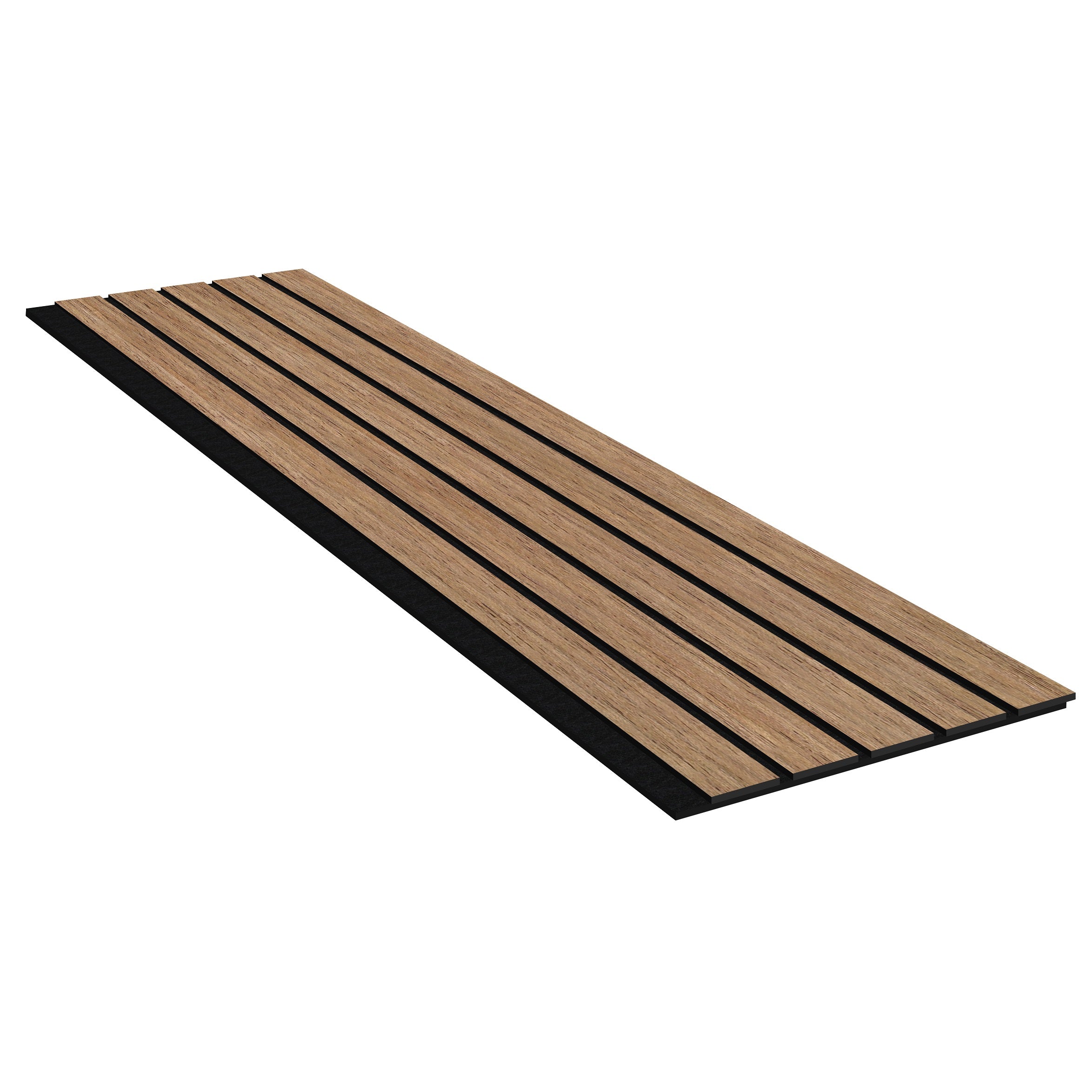 Acoustic Slat Wall Panels | Premium UltraWide Slats | 240cm x 60cm | Walnut With Black