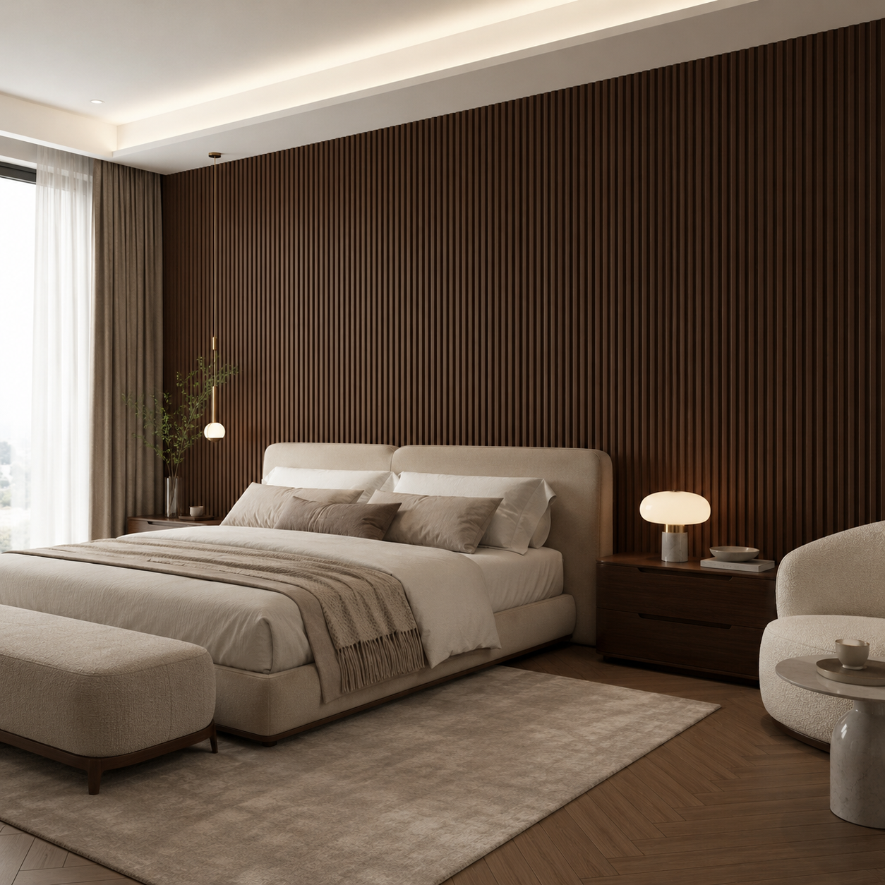 WPC 3D Wave Wall Panels | Indoor | 235cm x 15.9cm | 10 Pack | Walnut