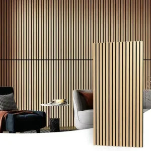 244cm x 60cm MDF Premium Acoustic Wall Panel Ash Wood