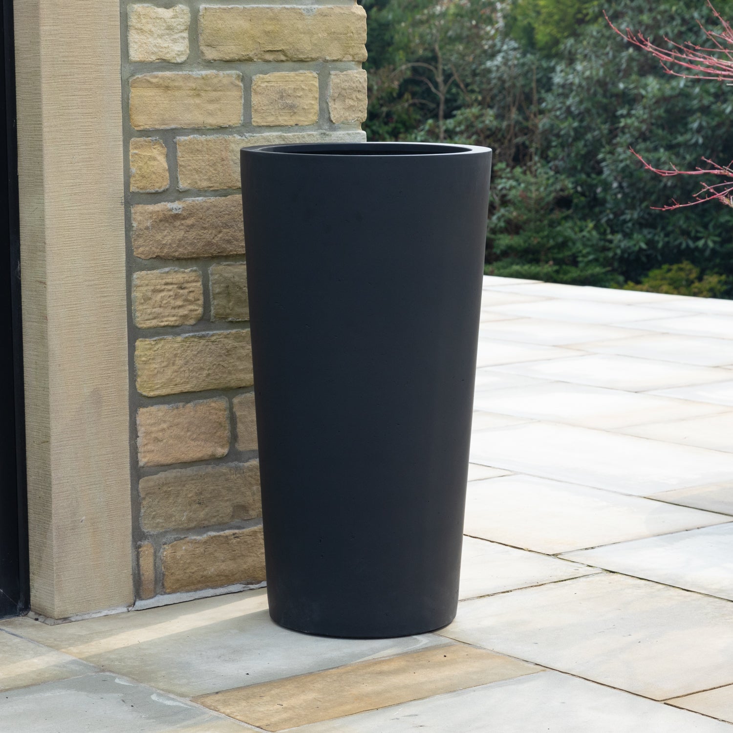 Artificial Buxus Ball Topiary in Black Tall Planter