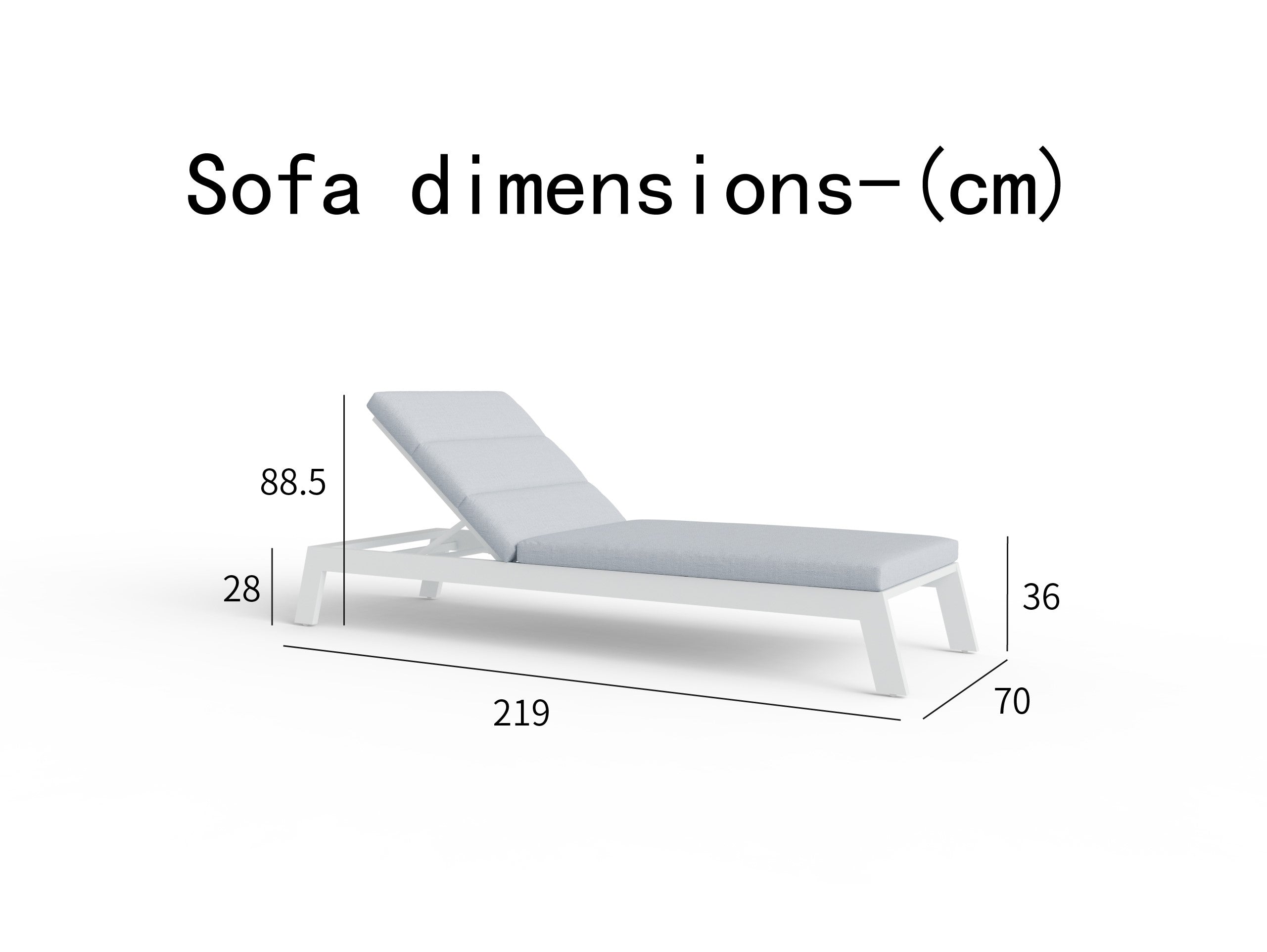 The Prestbury Premium Aluminium Sun Lounger – Charcoal Black & Slate Grey