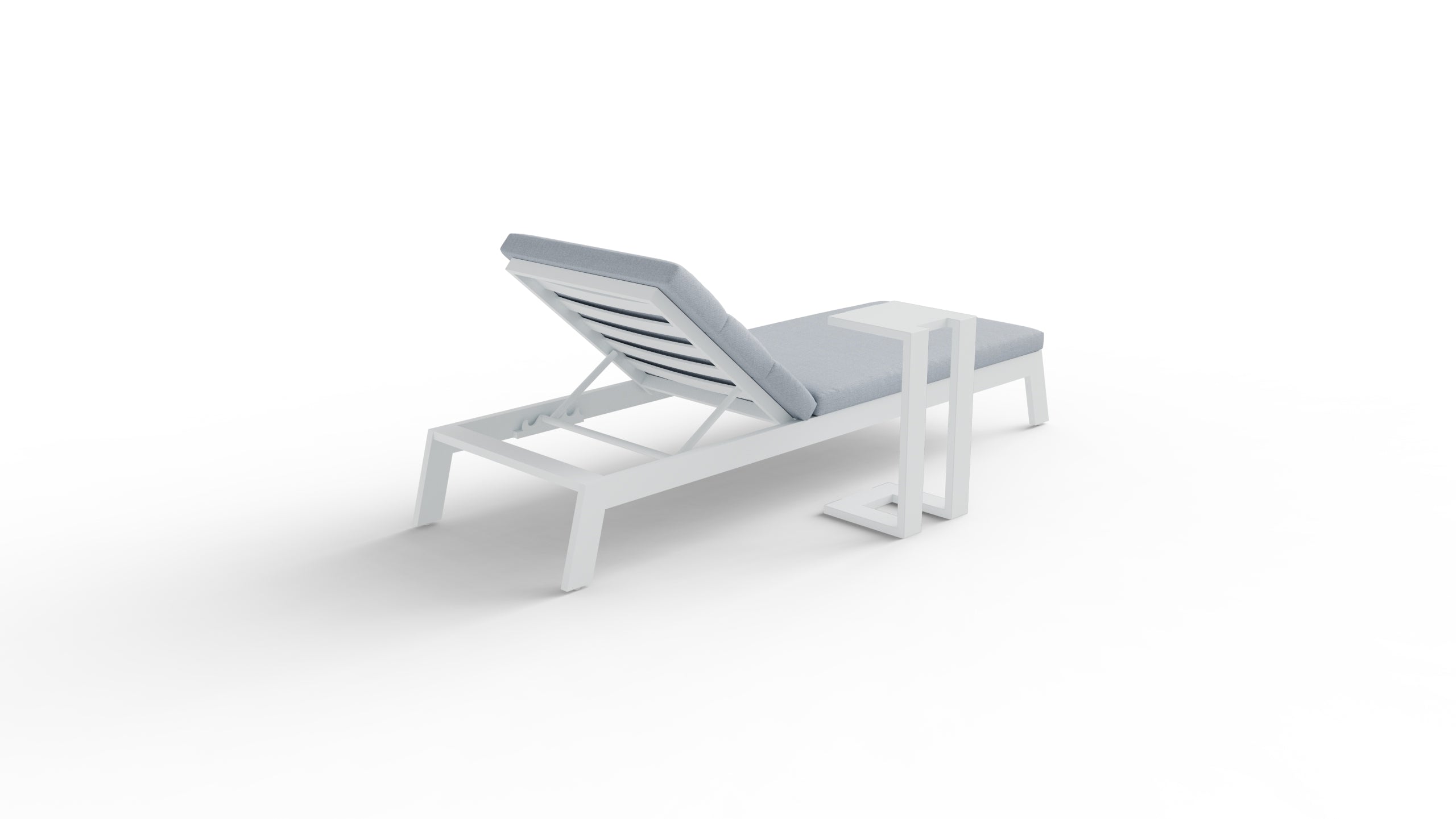 The Prestbury Premium Aluminium Sun Lounger with Side Table – Charcoal Black & Slate Grey