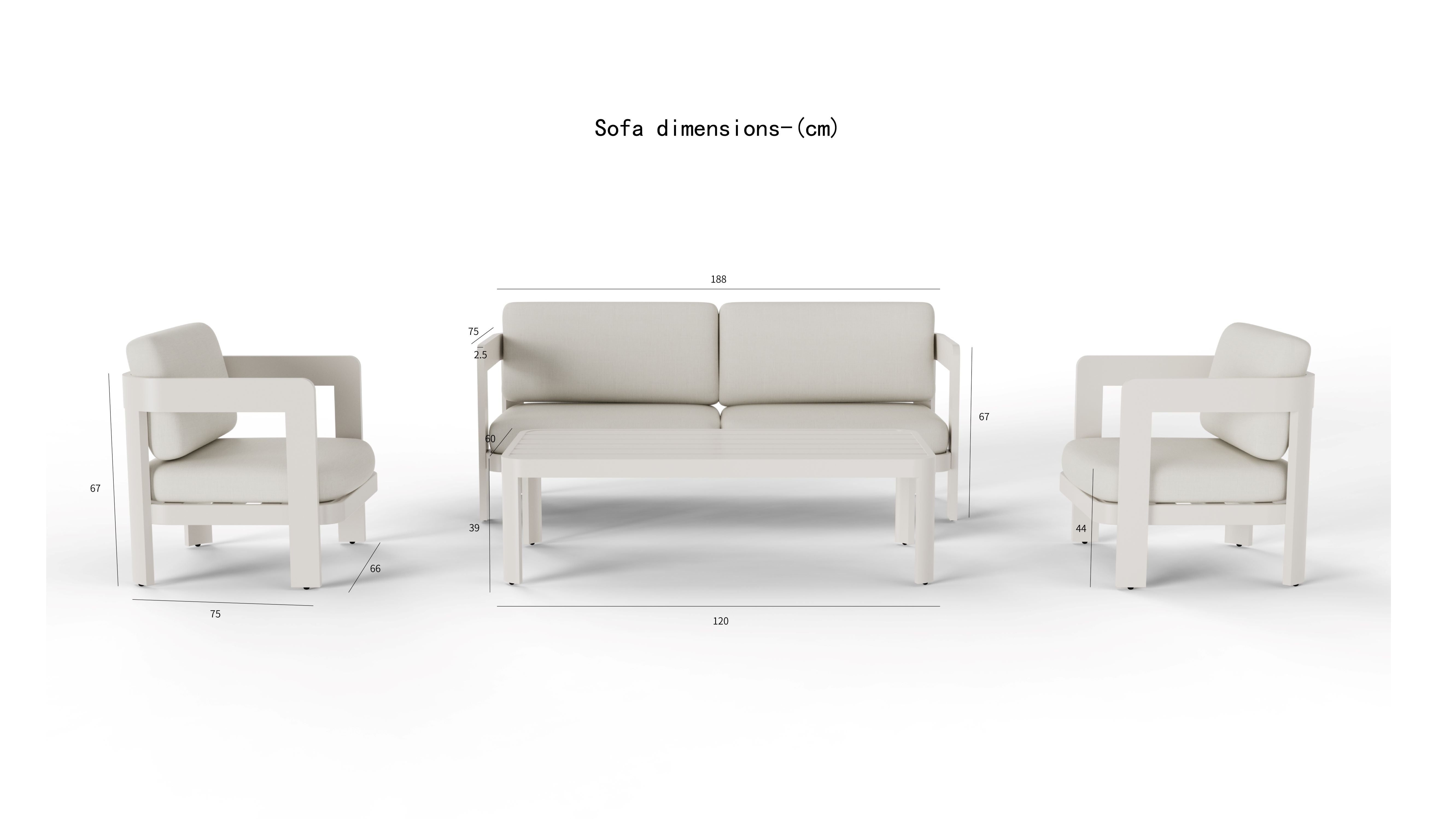 The Bowdon Premium 5-Seater Aluminium Lounge Set with Coffee Table – Architectural Taupe