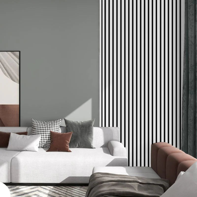 244cm x 60cm MDF Premium Acoustic Wall Panel White