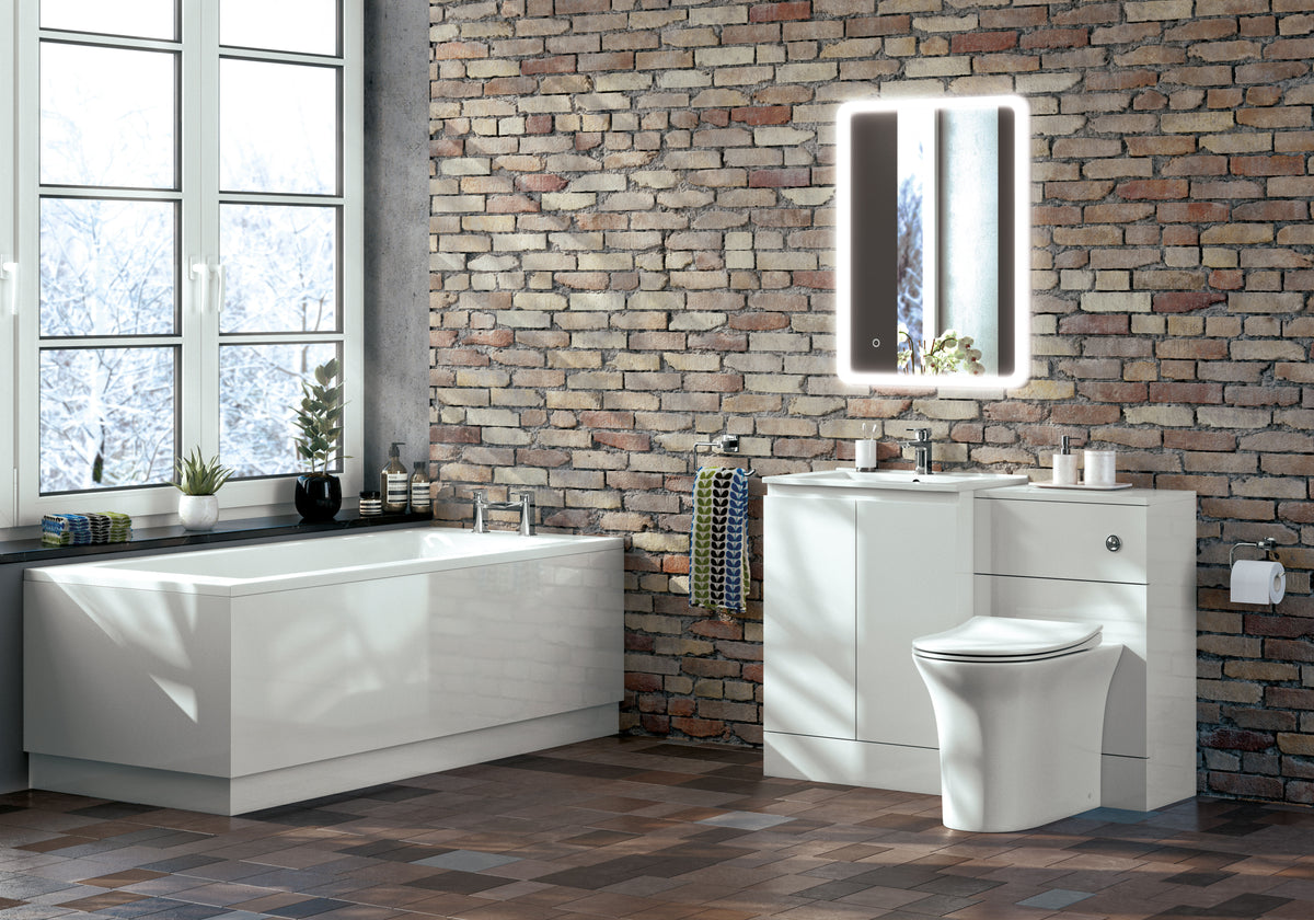 Halite 700mm Gloss White Waterproof End Bath Panel - Lifestyle image