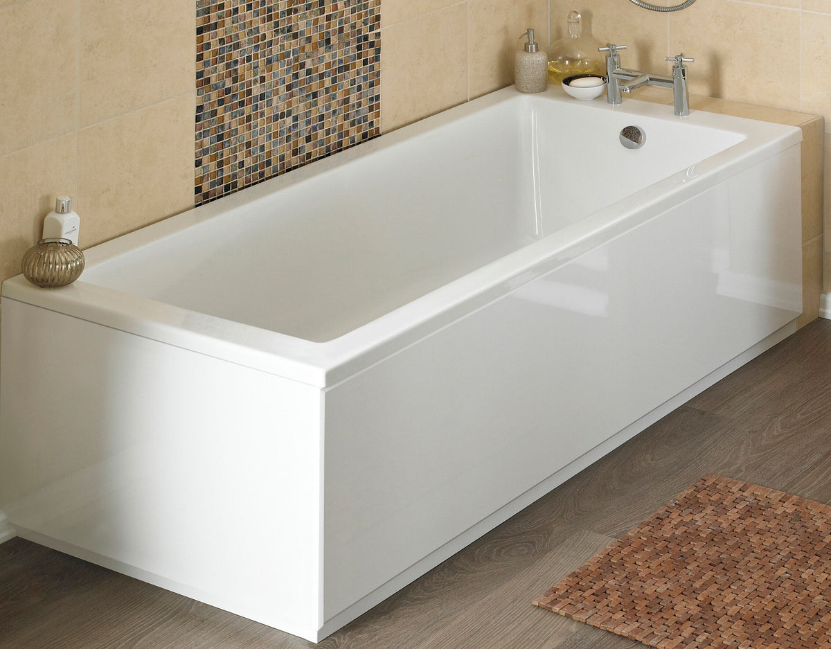 Halite 1700mm Gloss White Waterproof Front Bath Panel - Lifestyle image