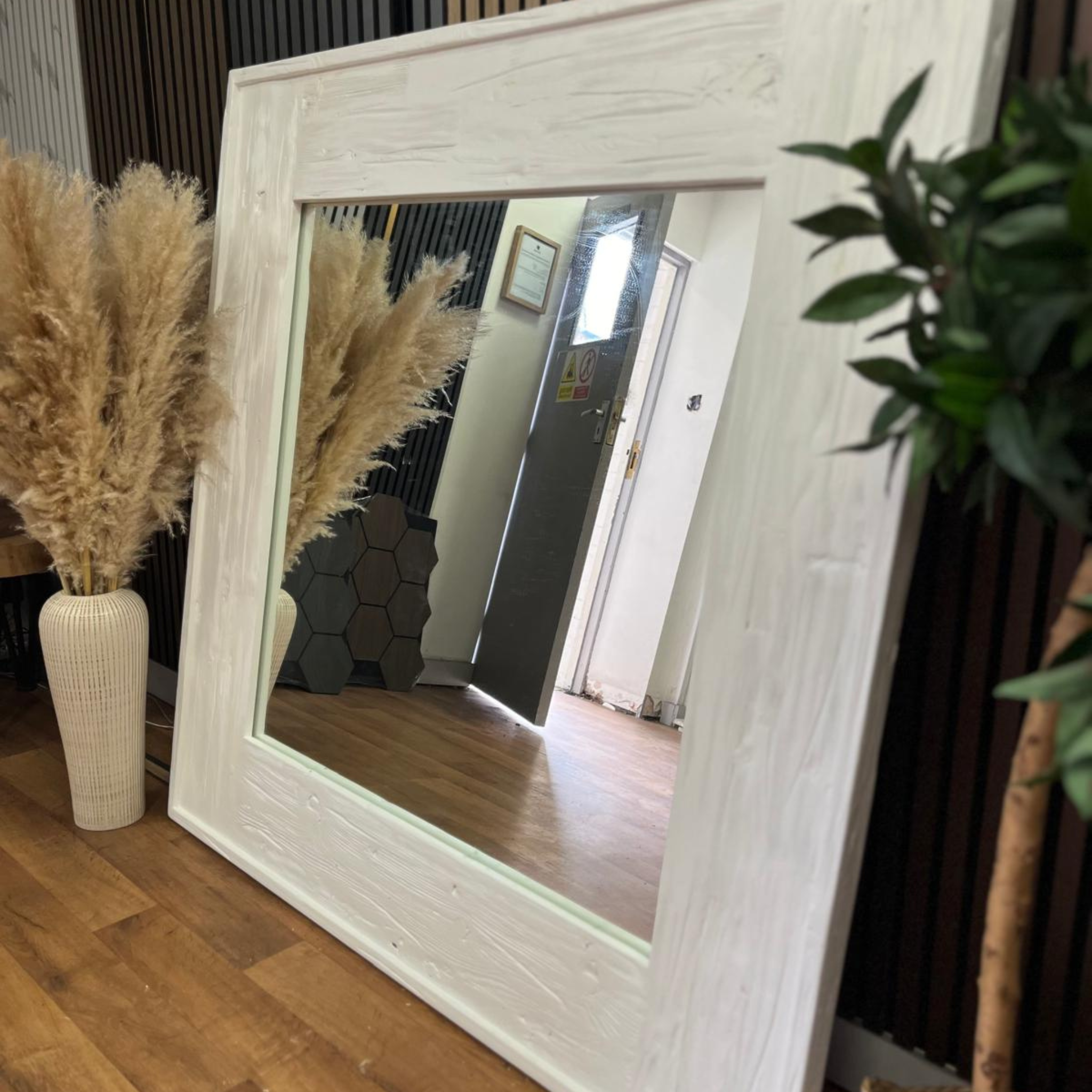 Halo Solid Wood Distressed Mirror