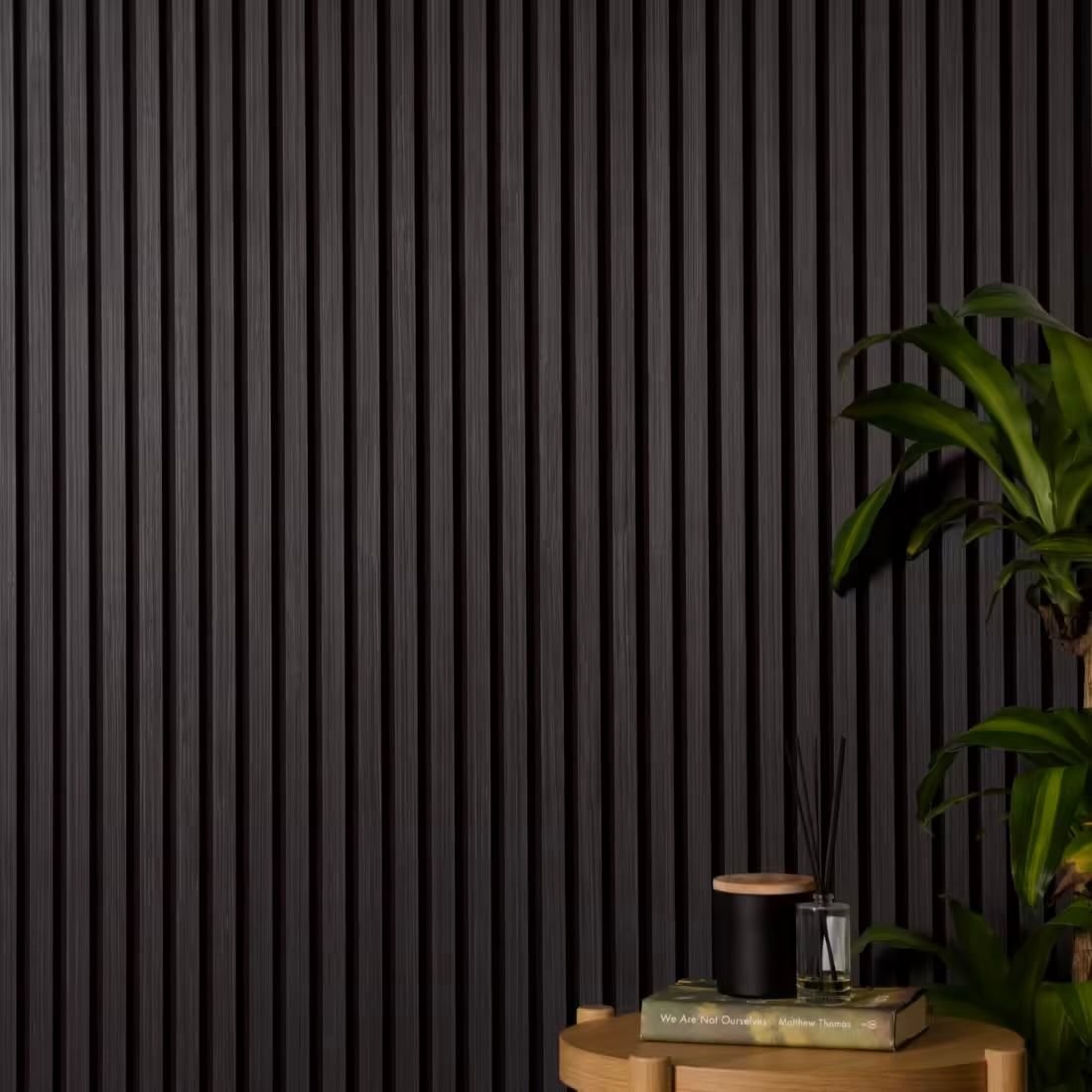 Acoustic Slatted Wall Panel 240 x 60cm - Black x 1 panel