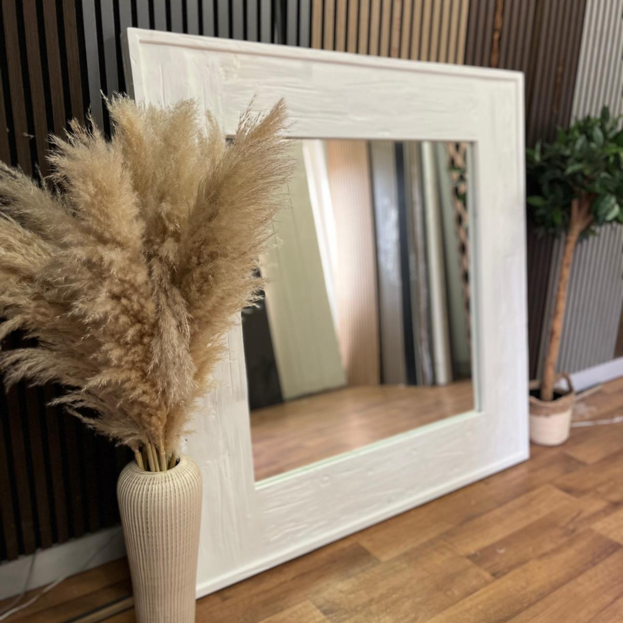 Halo Solid Wood Distressed Mirror