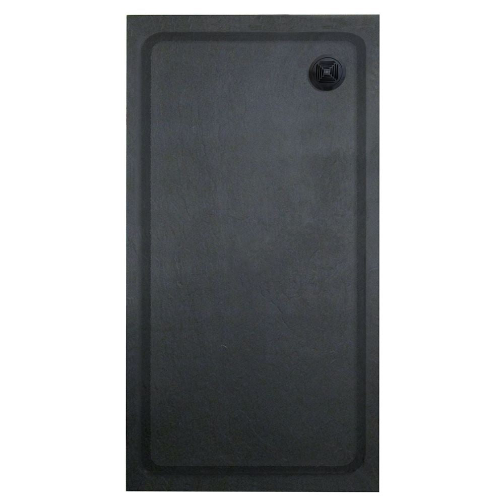 Aquadart Slate Shower Tray 1100x700 - Black