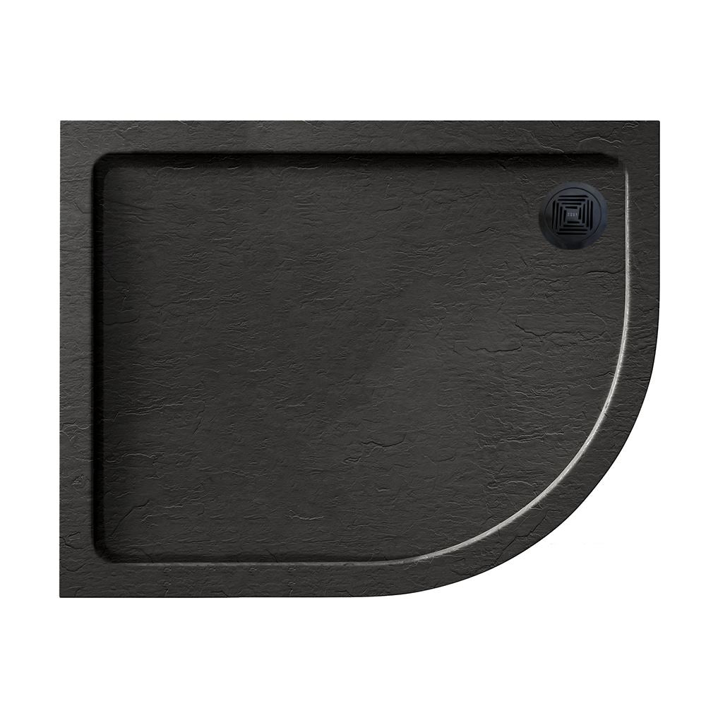Aquadart Slate Shower Tray 1200x800 QuadRH Black