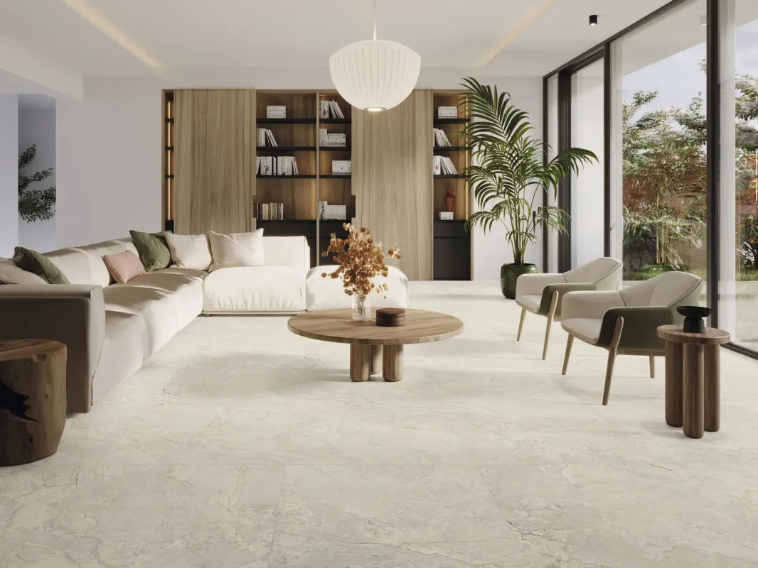 Alloy Cream Matt Rectified Porcelain Tile – 90 x 90cm