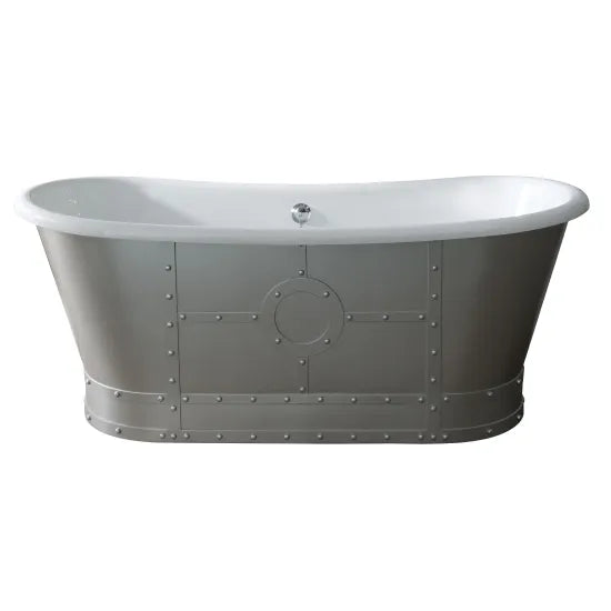 1710mm BC Designs Industrial Boat Bath - Matt Metallic Silver