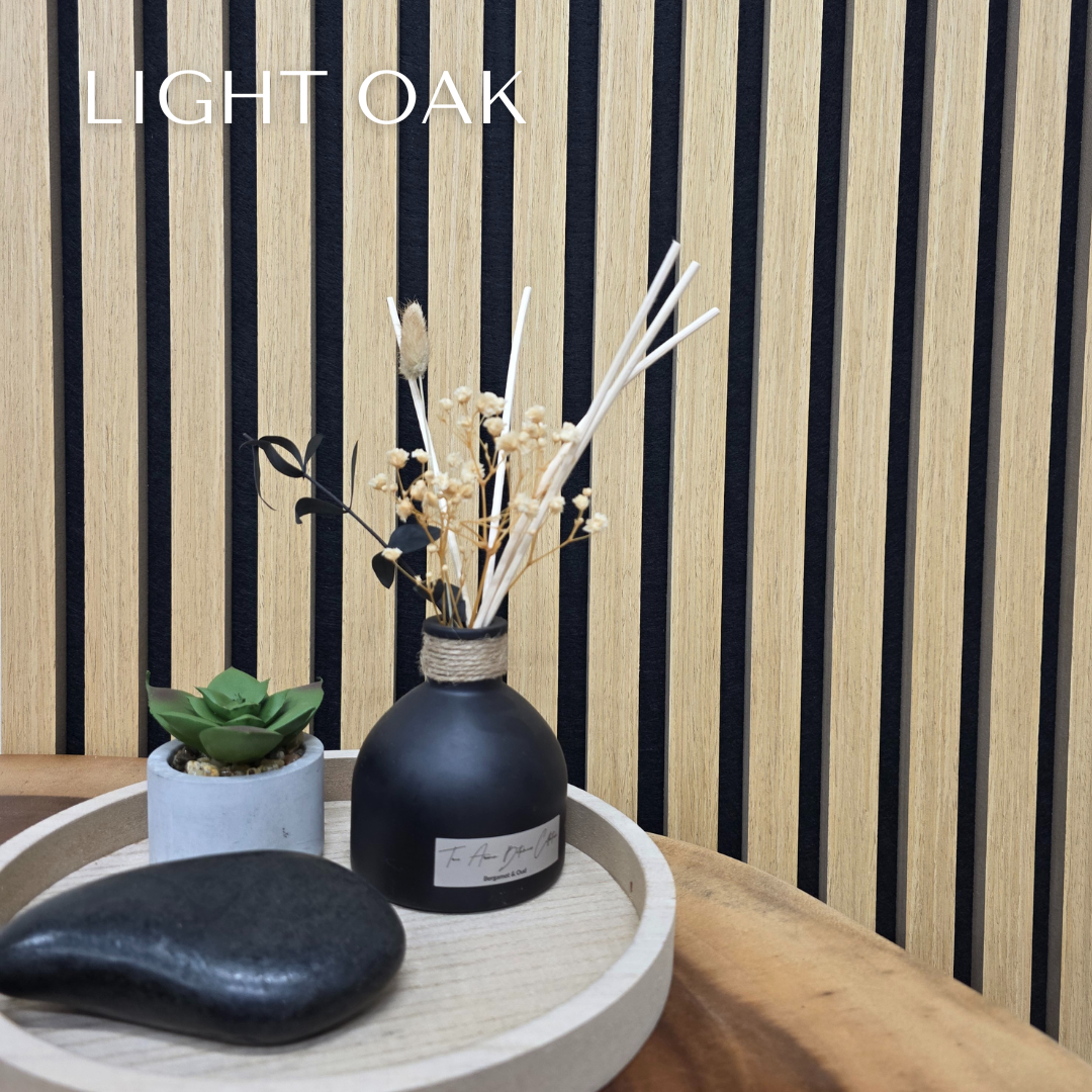 Pack Of 2 Acoustic Slatted Wall Panels 240 x 60cm - Light Oak