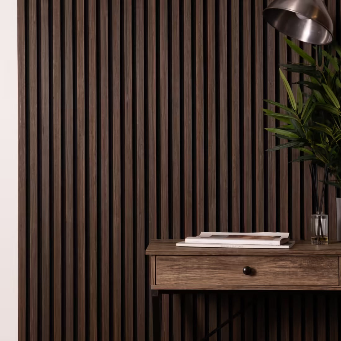 Acoustic Slatted Wall Panel 240 x 60cm - Smoked Oak x 1 panel