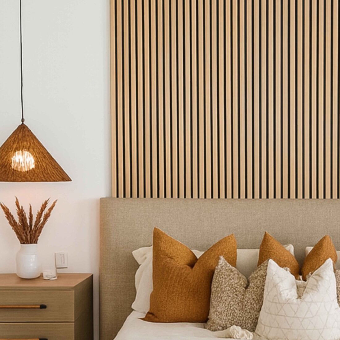 Acoustic Slatted Wall Panel 240 x 60cm - Light Oak x 1 panel
