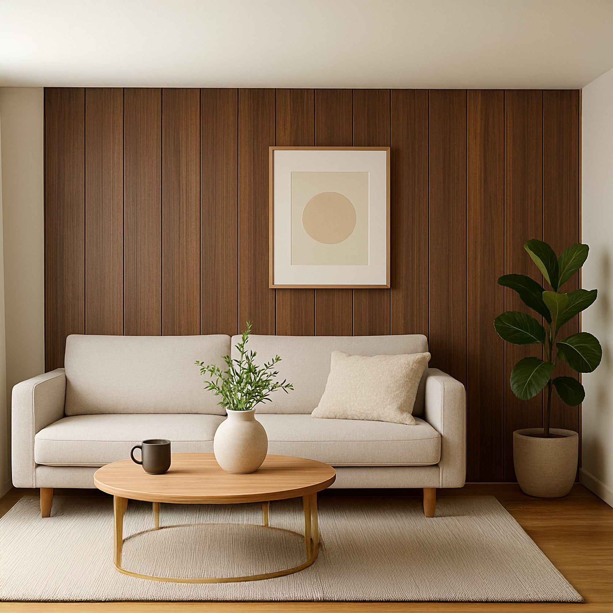 WPC Flat Wall Panels | Indoor | 236cm x 40.5cm | 5 Pack | Walnut