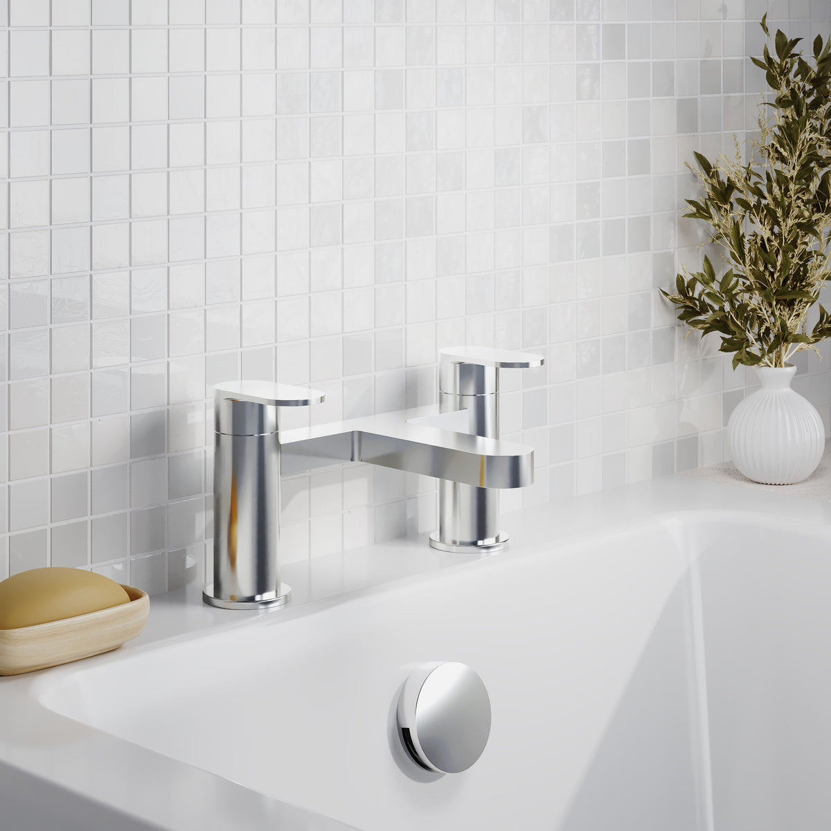 nuie choice Halstatt Chrome Bath Filler - Lifestyle image