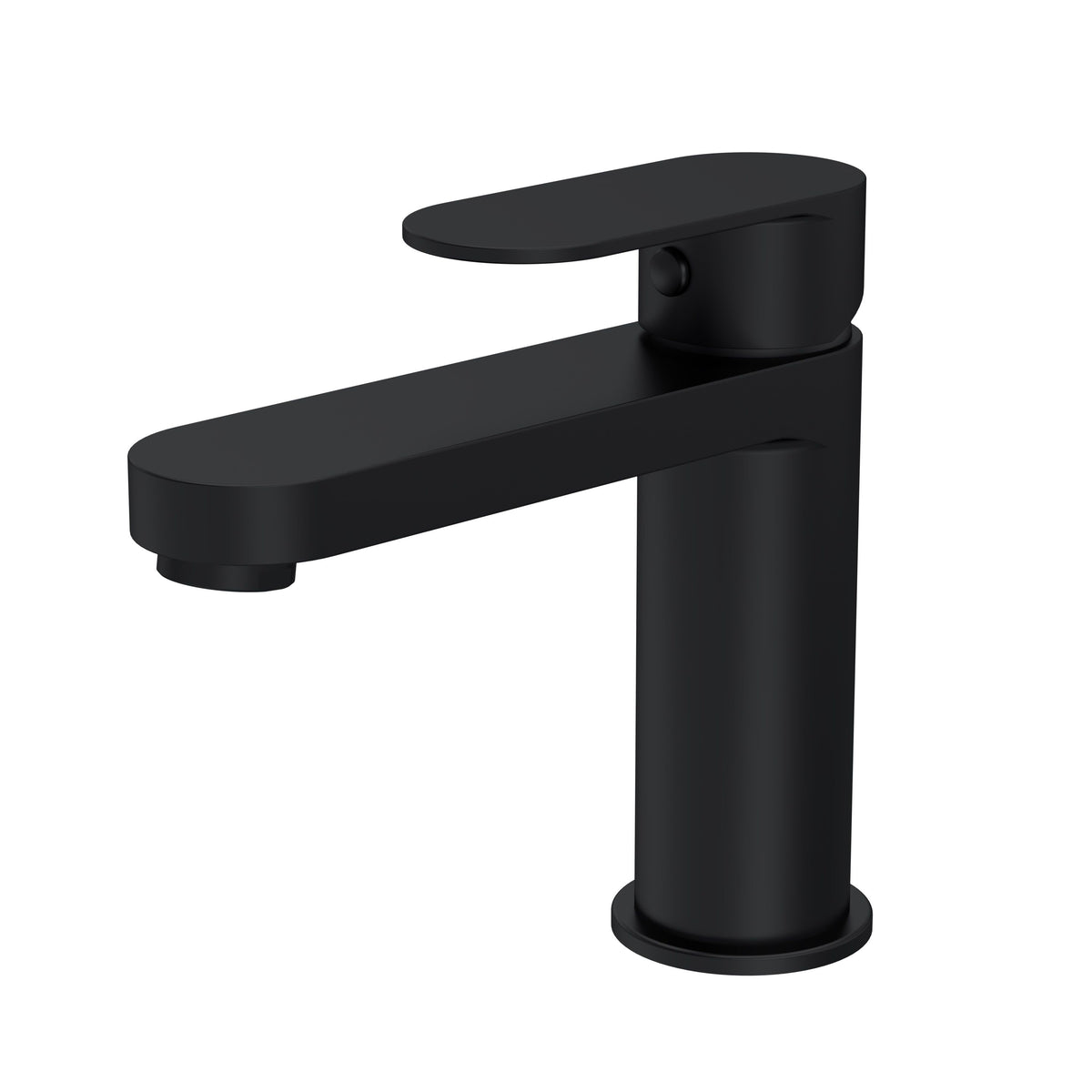 nuie choice Halstatt Matt Black Mono Basin Mixer Push Button Waste - Main product image
