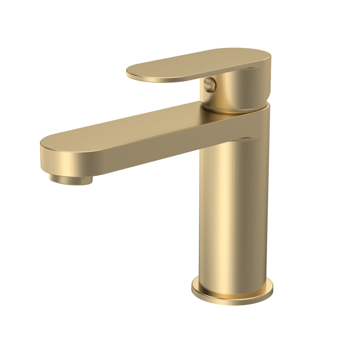 nuie choice Halstatt Brushed Brass Mono Basin Mixer With Push Button Waste - Main product image