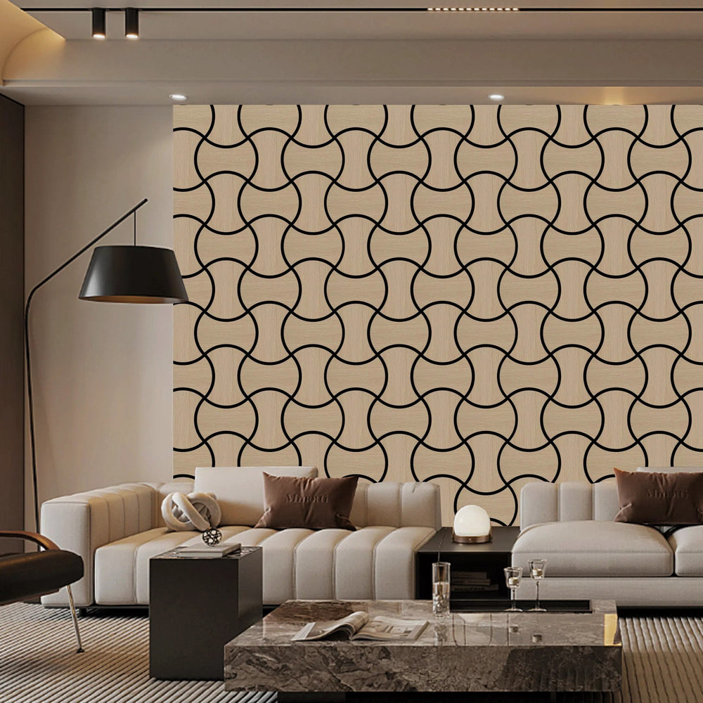 Acoustic Geometric Tessellate Panel – Light Oak - 600mm x 600mm