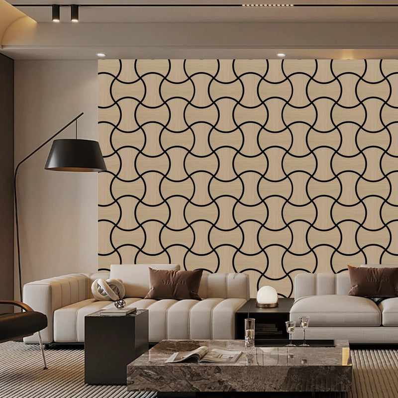 Acoustic Geometric Tessellate Panel – Light Oak - 600mm x 600mm