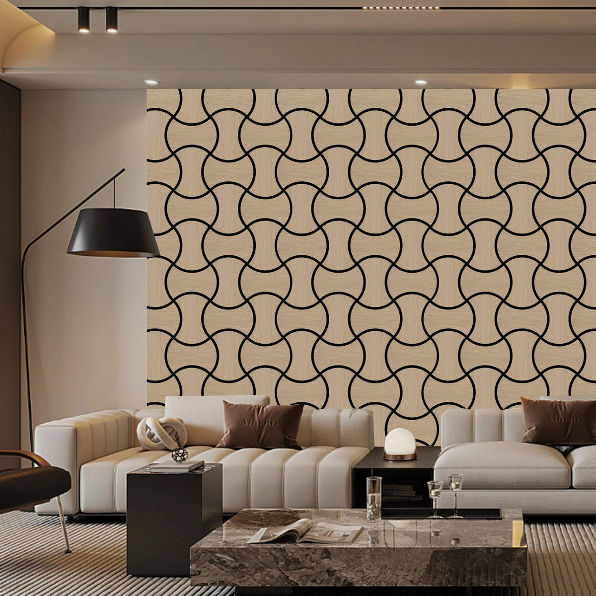 Acoustic Geometric Tessellate Panel – Light Oak - 600mm x 600mm
