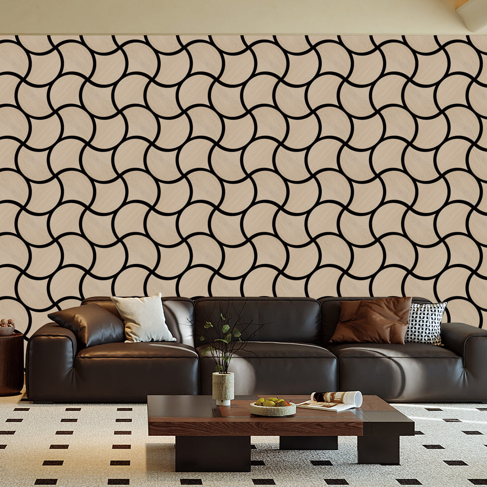 Acoustic Geometric Tessellate Panel – Light Oak Wave - 600mm x 600mm