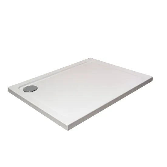 Hydro45 Stone Resin 1100mm x 760mm Rectangular Shower Tray White