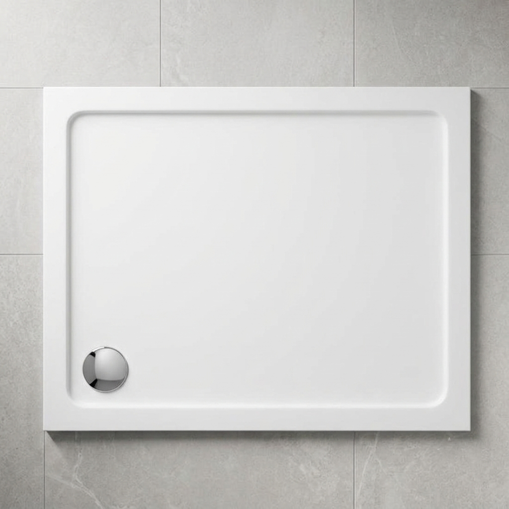 Hydro45 Stone Resin 1200mm x 900mm Rectangular Shower Tray White