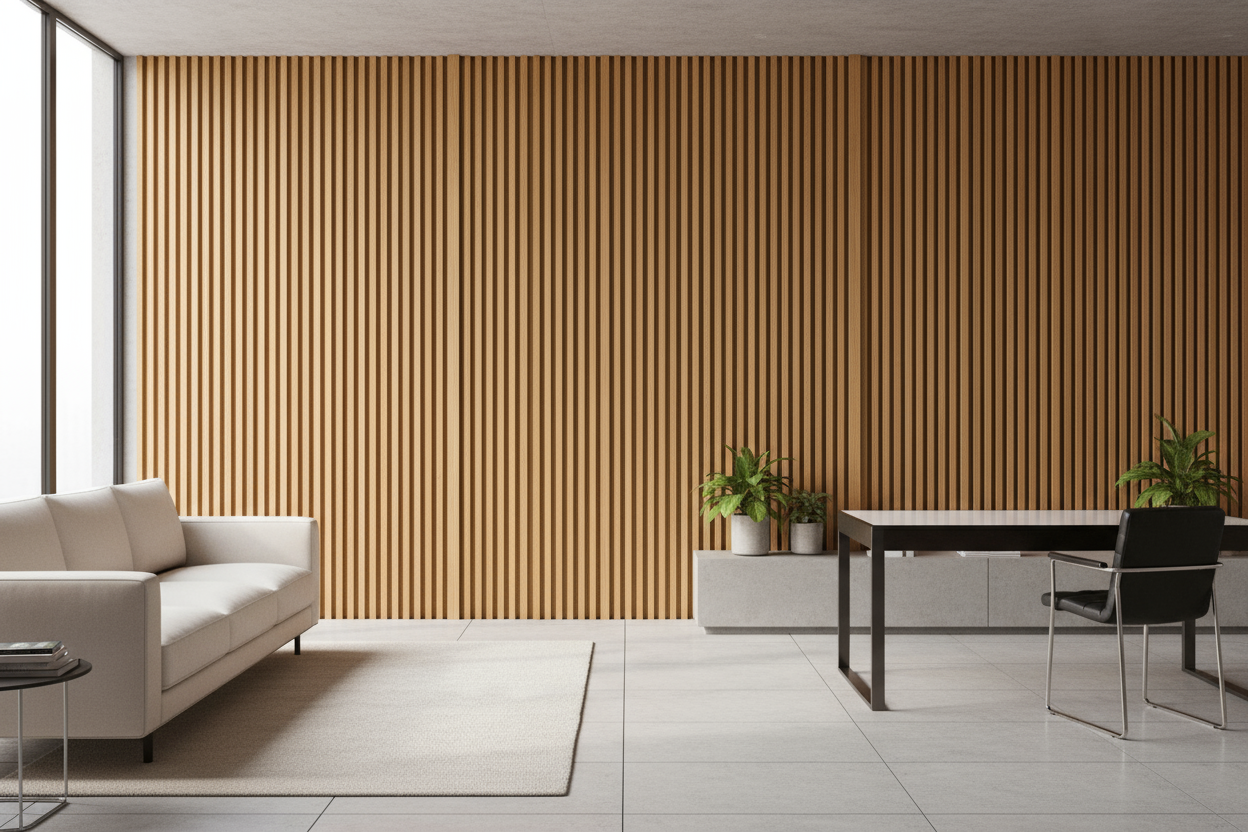 Acoustic Slat Wall Panels | Pack Of 2 | 295cm x 60cm | Teak Oak
