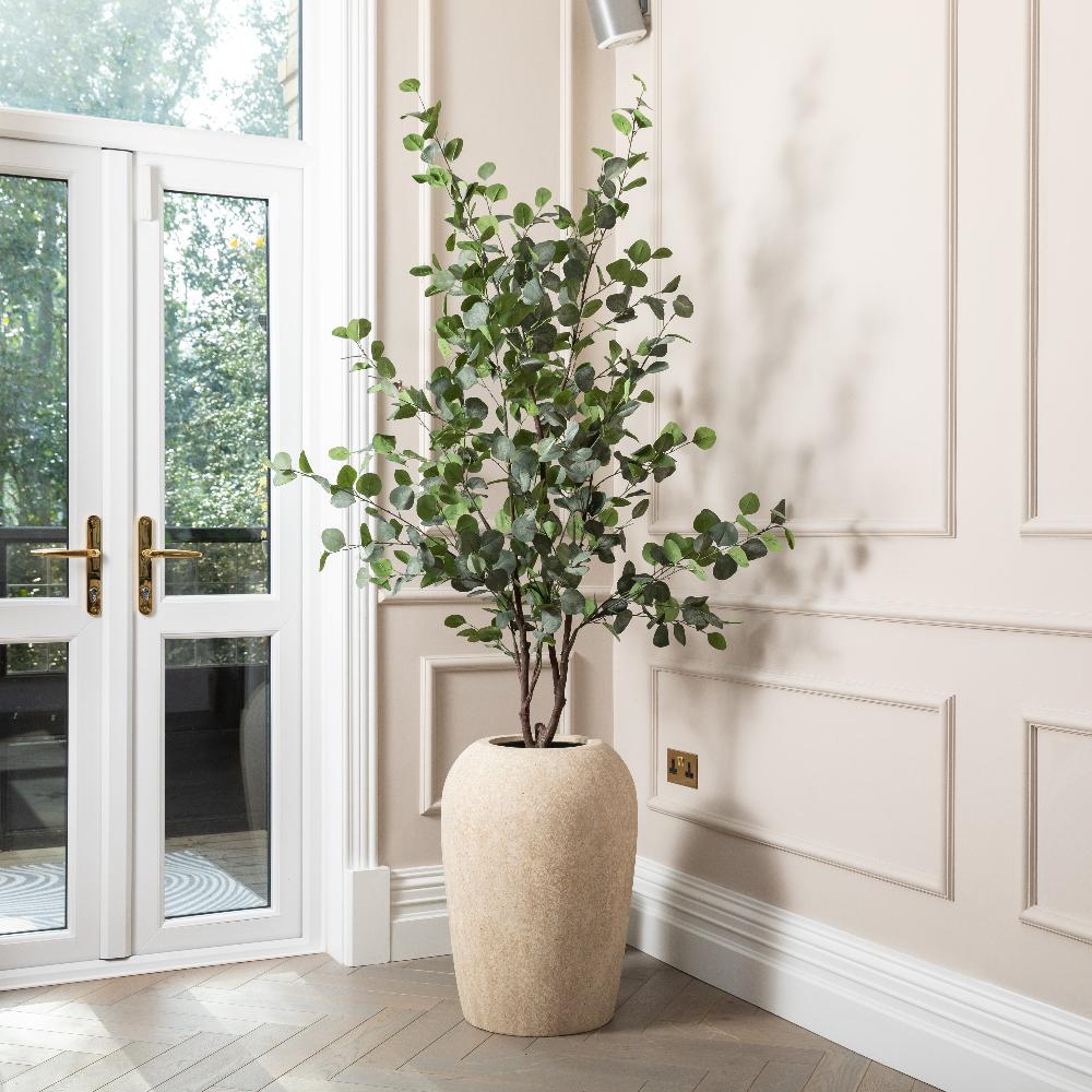 Artificial Eucalyptus Tree UV/IFV In Lena Beige Planter
