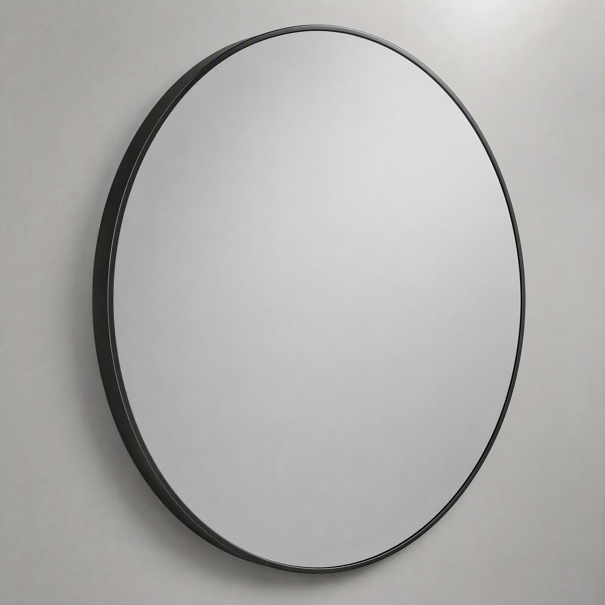 Black Aluminium Alloy Round Wall Mirror | 120cm