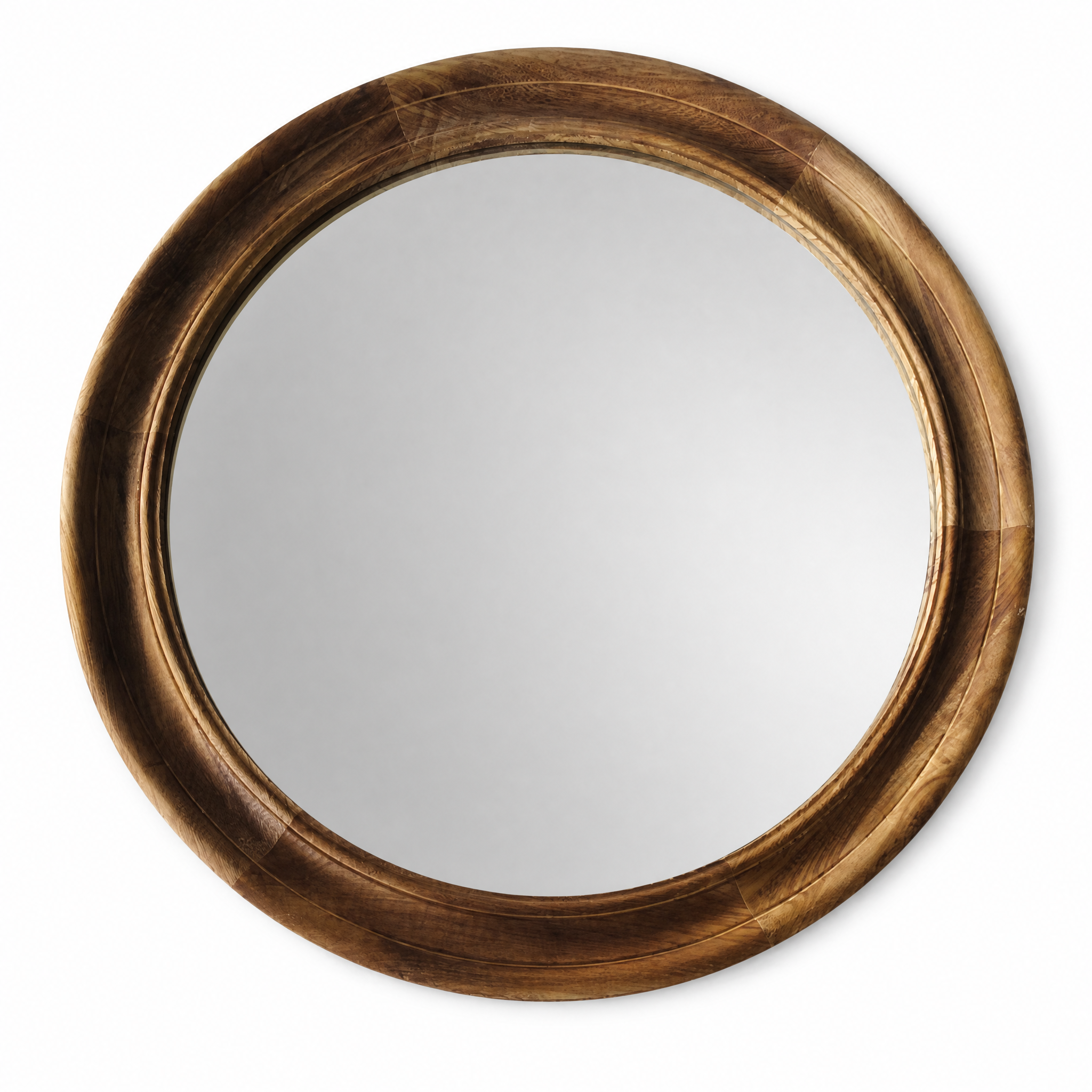 Round Wooden Frame Mirror | 90cm