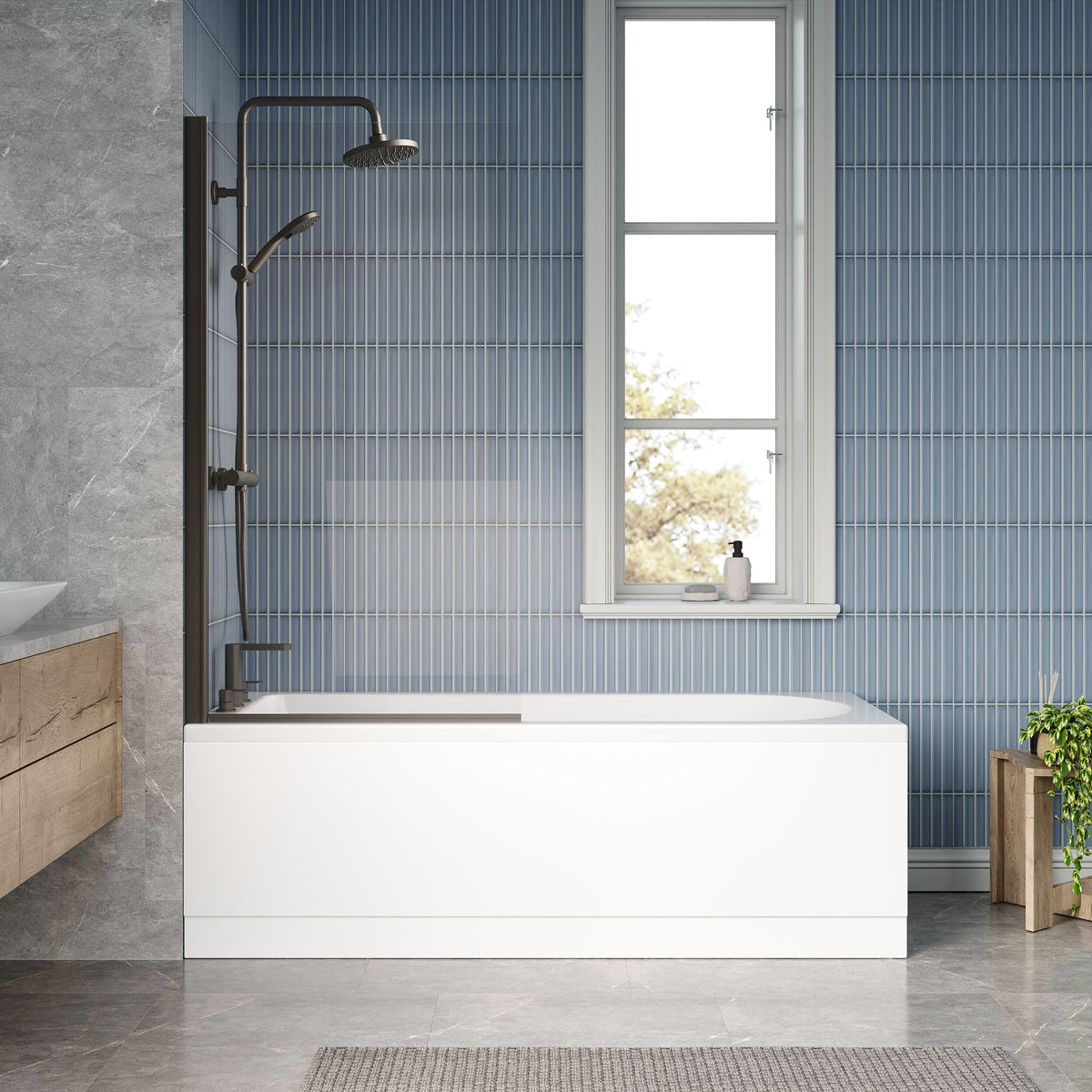 nuie Barmby 1700mm x 700mm Round Single Ended Bath With Legs - Lifestyle image