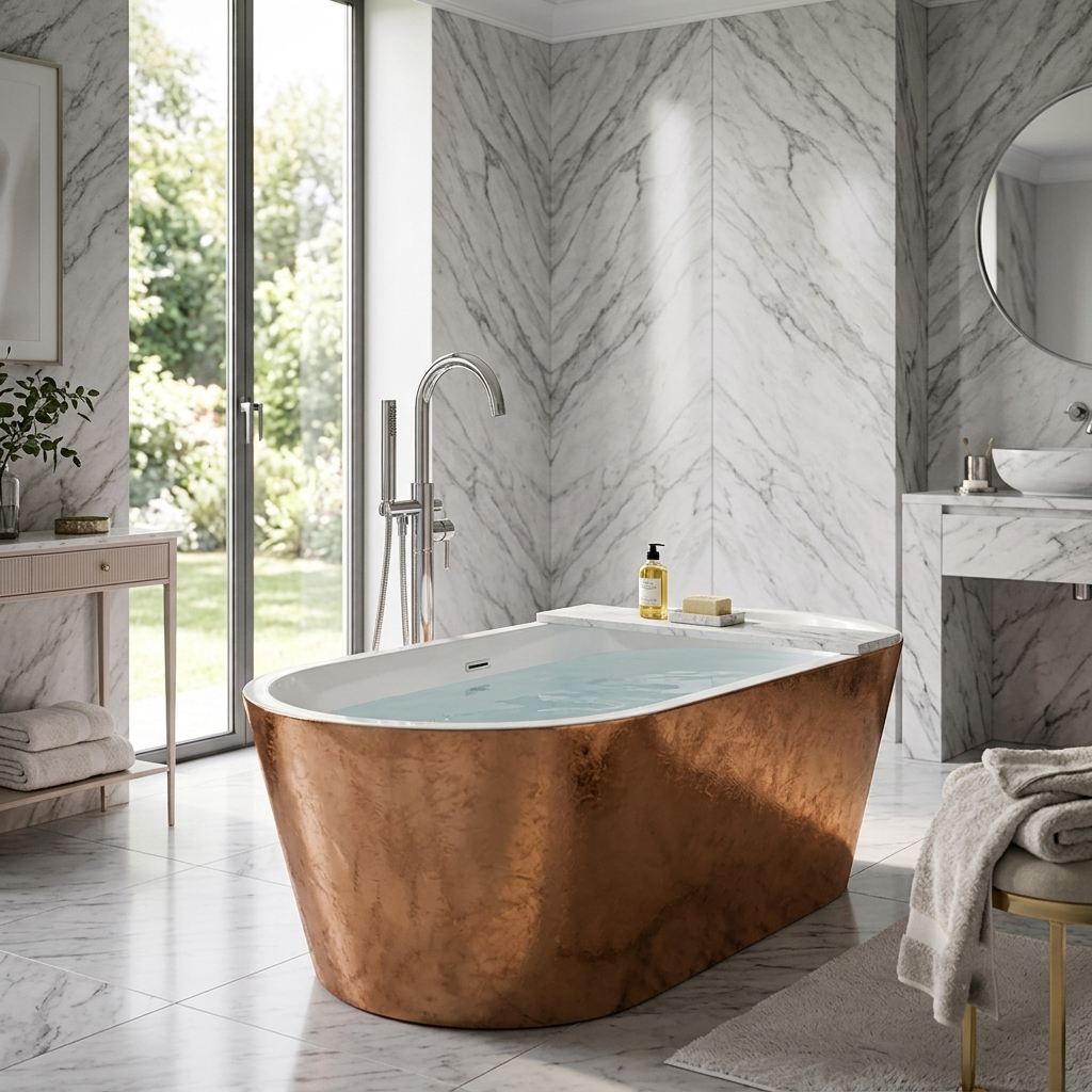 Elementa 1695mm x 795mm Copper Freestanding Bath