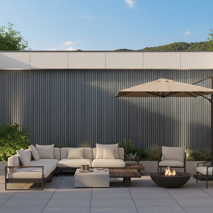 Outdoor Slat Wall Panels | Premium Composite Technology | 230cm x 152mm | Dark Grey