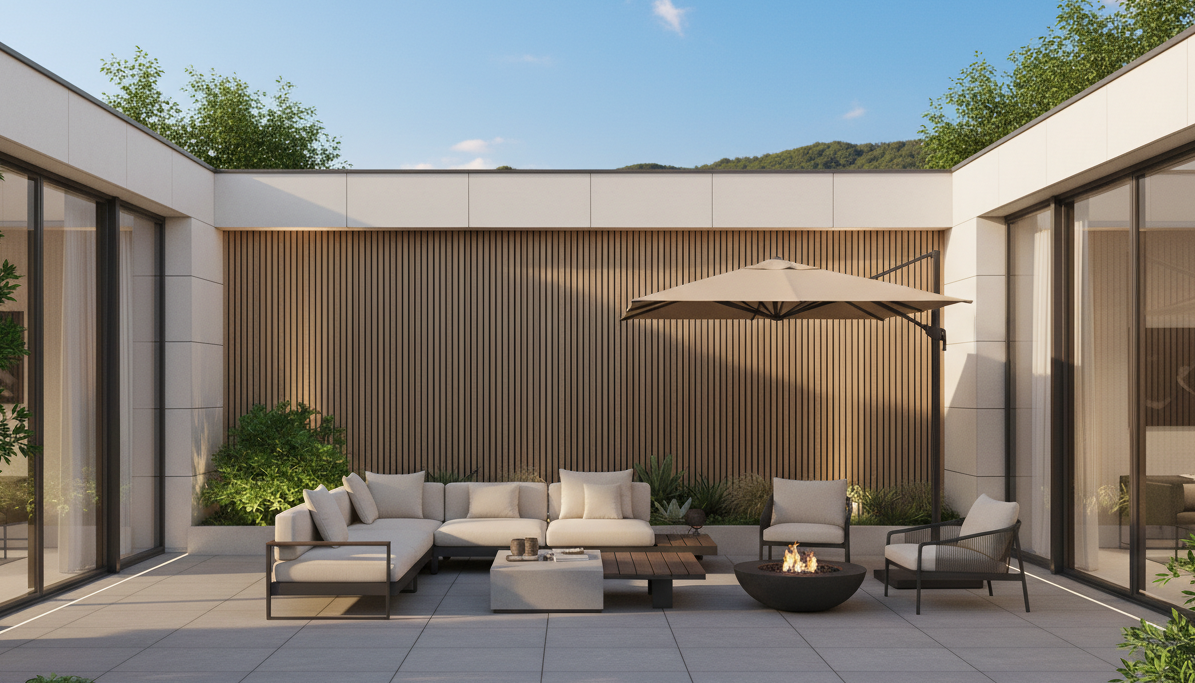 Outdoor Slat Wall Panels | Premium Composite Technology | 235cm x 152mm| Light Oak