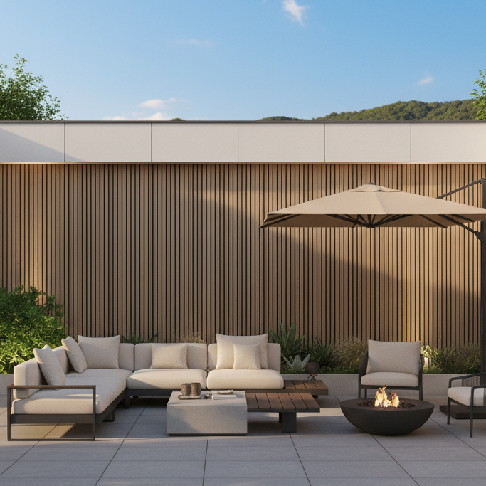 Outdoor Slat Wall Panels | Premium Composite Technology | 230cm x 152mm| Light Oak