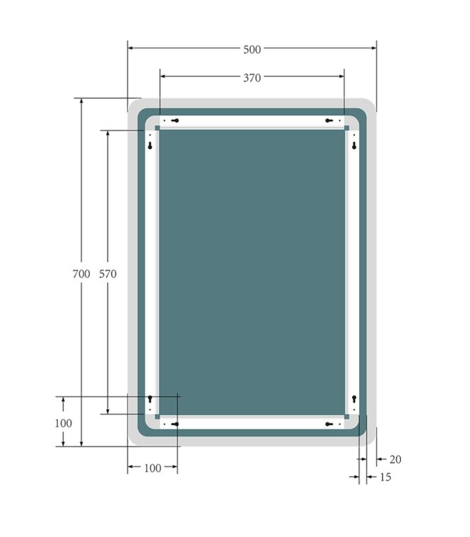 Synergy Yama 500mm x 700mm LED Mirror with Touch Sensor & Dual Orientation