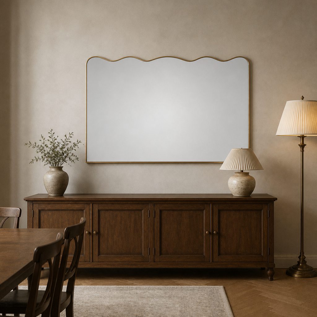 Gold MDF Lace Decorative Statement Mirror | 160cm x 90cm