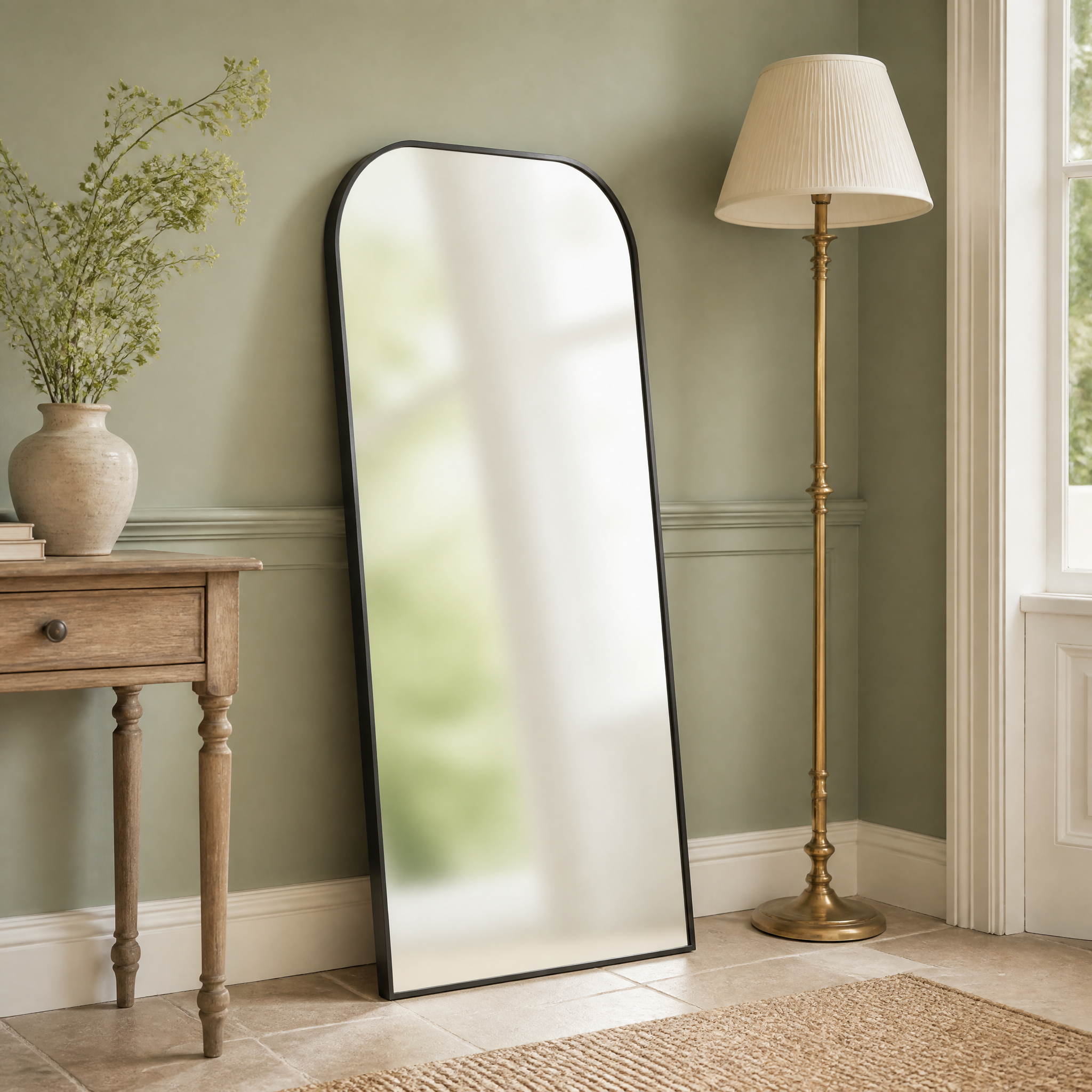 Black Aluminium Alloy Rectangular Full-Length Dressing Mirror | 100cm x 200cm