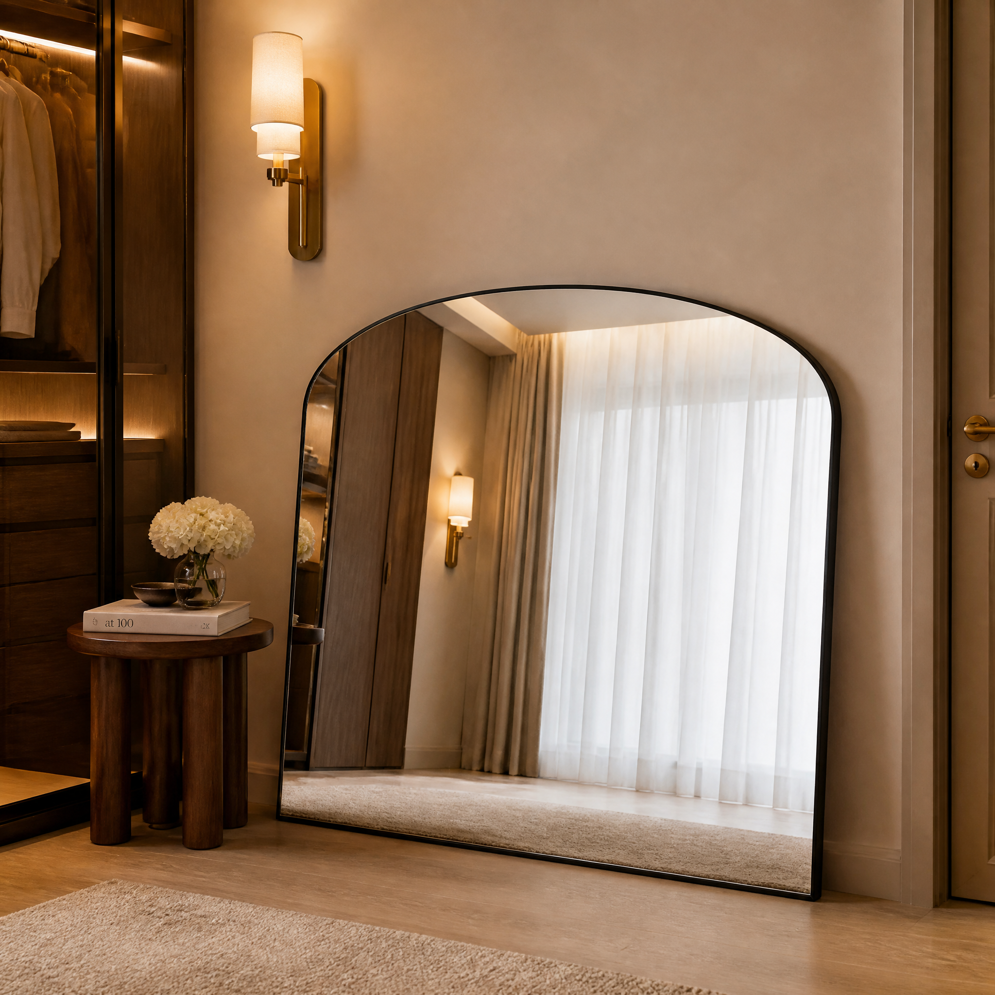 Black Aluminium Alloy Wide Arch Mirror | 120cm x 90cm