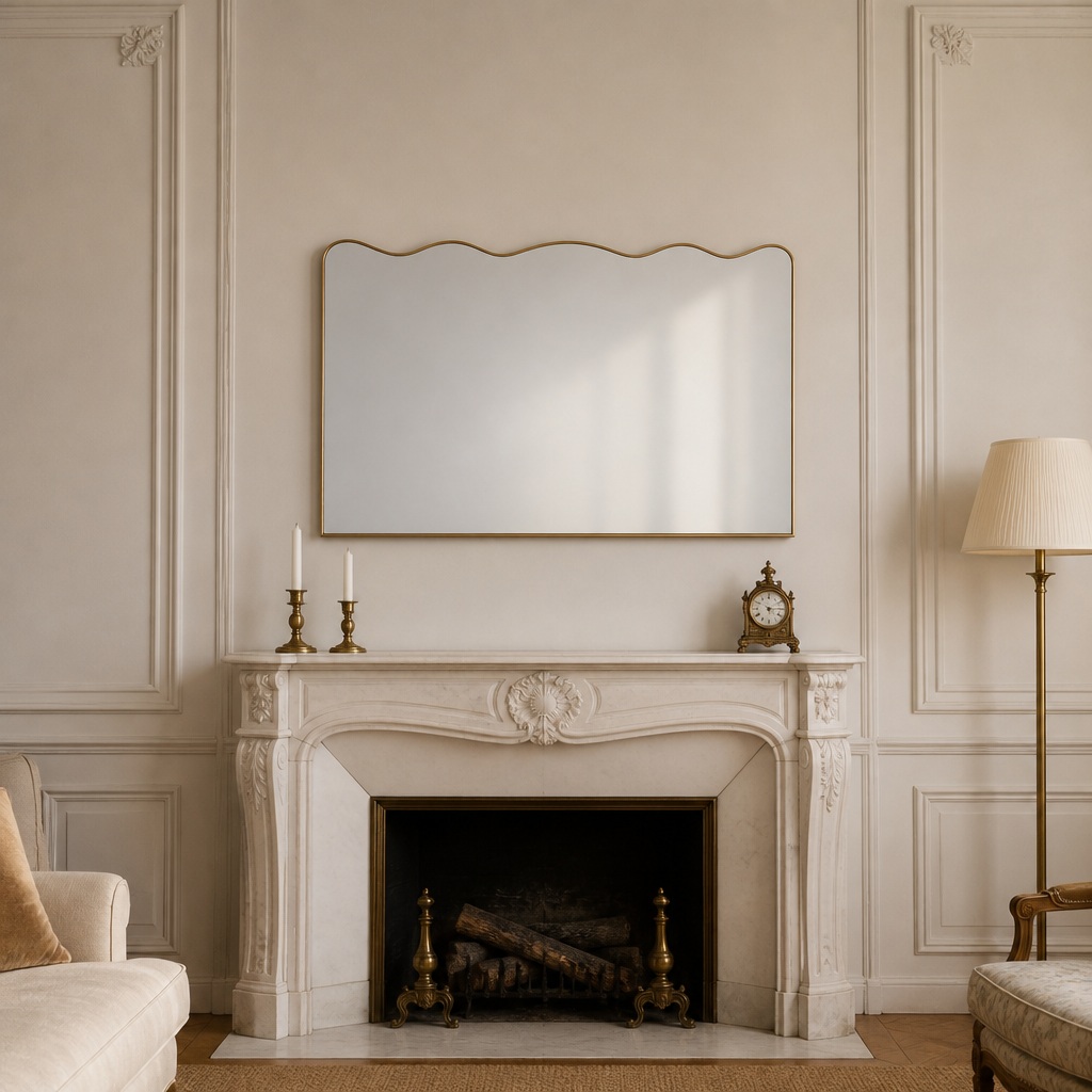 Gold MDF Lace Decorative Statement Mirror | 160cm x 90cm